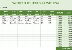 hourly schedule template