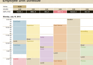 monthly employee shift schedule template