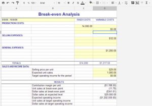 project cost analysis template sample