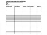 restaurant inventory spreadsheet xls sample