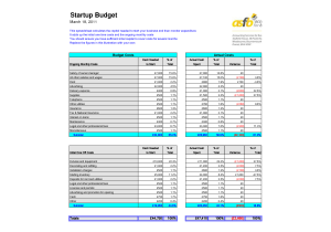 startup budget template xls sample 1