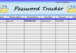 username password spreadsheet template