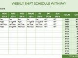 weekly schedule template word sample 1